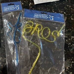 Blue and Yellow Party Straws